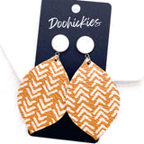 3" Chevron Leaf Leather Dangles - Western Earrings