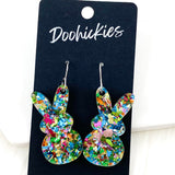 1.5" Confetti Bunny Dangles - Easter Earrings