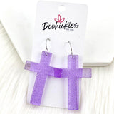 2.5" Pastel Shimmer Cross Dangles - Easter Earrings