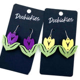 1.5" Tiny Tulip Cutout Dangles - Spring Acrylic Earrings