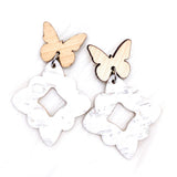 2.25" Butterfly Lacie Dangles -Spring Earrings