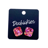 14mm Confetti Square Studs- Summer Acrylic Earrings
