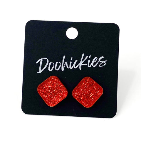14mm Saffiano Square Studs- Summer Acrylic Earrings