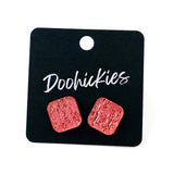 14mm Saffiano Square Studs- Summer Acrylic Earrings