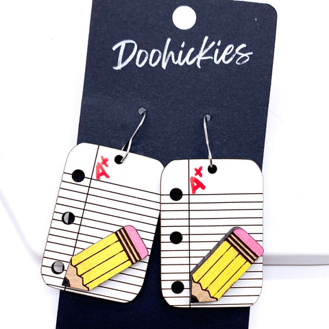 1.5" A+ Assignment Dangles - Back to School Teacher Earrings