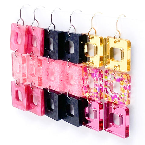 2.5" Triple Cubies -Spring Acrylic Earrings