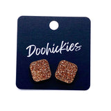 14mm Glitter Square Studs- Summer Acrylic Earrings