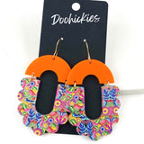2.25" Fiesta Floral Maria Dangles - Cinco de Mayo Acrylic Earrings