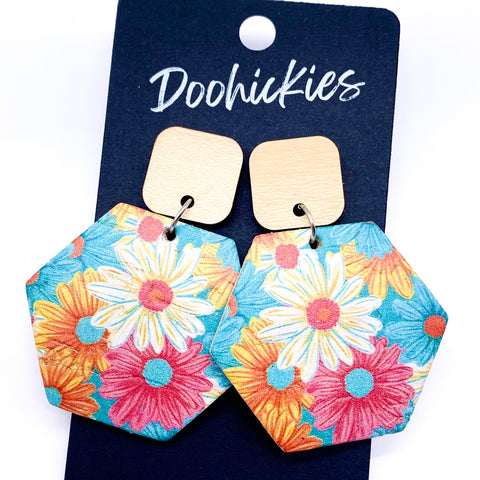 2" The Pretty Collection- Spring Leather Earrings