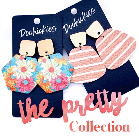 2" The Pretty Collection- Spring Leather Earrings
