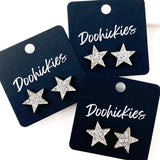 15mm Freedom Sparkle Star Studs - Patriotic Earrings