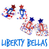 1.5" Liberty Bellas - Patriotic Acrylic Earrings