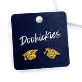 11mm Glittery School Color Graduation Studs - Graduation Earrings