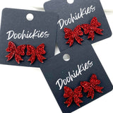 15mm Freedom Sparkle Bow Studs - Patriotic Earrings