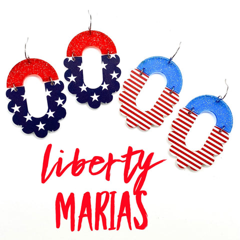2.25" Liberty Maria Dangles - Patriotic Acrylic Earrings