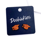 11mm Glittery School Color Graduation Studs - Graduation Earrings