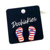 20mm American Flip Flop Studs - Patriotic Earrings