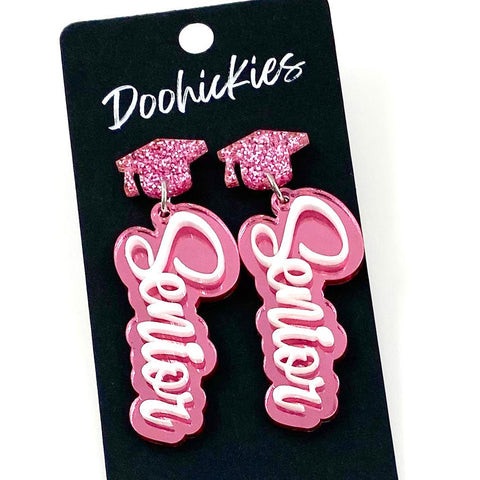 2.25" Layered Senior Dangles - Graduation Earrings