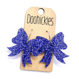 1.5" Glitter School Spirit Bow Dangles - Custom Spirit Earrings - 9 Color Options