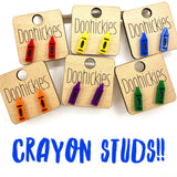 Crayon Acrylic Studs - Back to School Teacher Earring