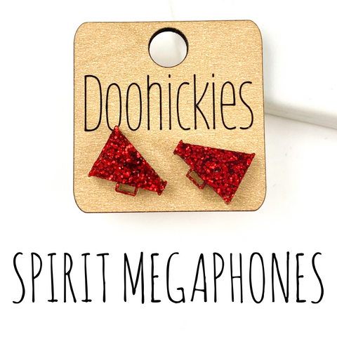 15mm School Spirit Megaphone Studs - Custom Spirit Earrings