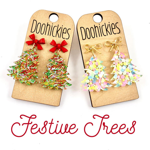 Festive Trees - Christmas Acrylic Earrings