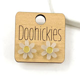 14mm Frosted Daisy Studs - Spring Earrings