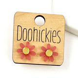 14mm Frosted Daisy Studs - Spring Earrings