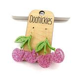 Cherry on Top Glitter Acrylic Dangle Collection - Spring Earrings