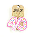 Traditional Multi-Color Birthday Candle Acrylic Dangle Earrings