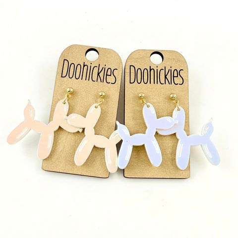 Balloon Dog Acrylic Dangle Birthday Earrings (2 Options)