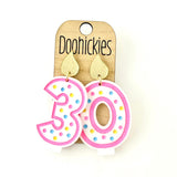 Traditional Multi-Color Birthday Candle Acrylic Dangle Earrings