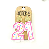 Traditional Multi-Color Birthday Candle Acrylic Dangle Earrings
