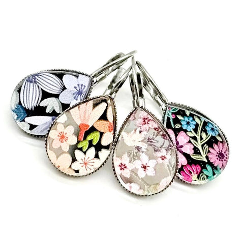 The Pastel Floral Big as Texas Teardrop Dangle Earrings