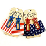 Stars and Stripes Bella Dangles - Patriotic Acrylic Earrings