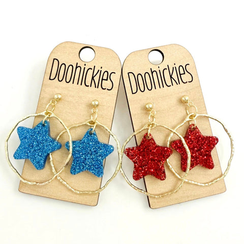 Freedom Star Dangles - Patriotic Acrylic Earring