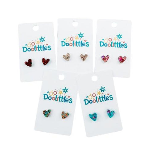 Tiny Doolittle Acrylic Heart Stud Earrings