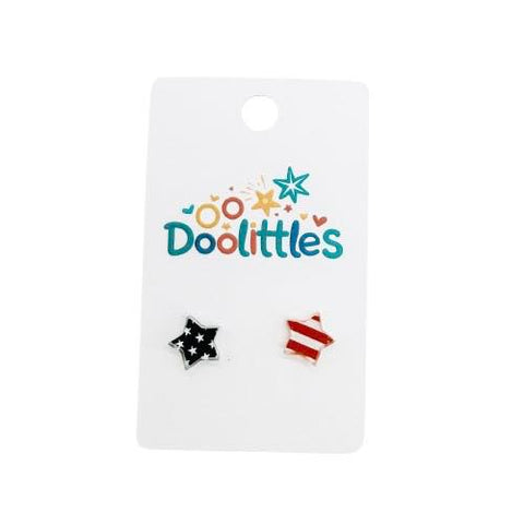Tiny Stars and Stripes Doolittle Acrylic Stud Earrings
