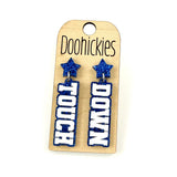 Glitter Touch Down Dangles - Custom Spirit Football Earrings - 9 Color Options