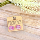 Pink Out Painted Volleyball Earring Collection - Breast Cancer Awareness Earrings