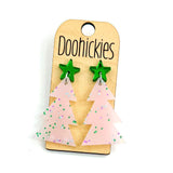 Speckled Glitter Layered Tree Collection - Christmas Acrylic Earrings