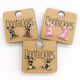 Leopard Floppy Ear Bunny Stud Collection - Easter Earrings
