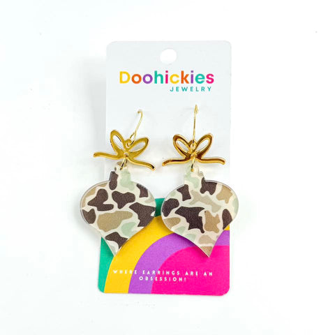 Camo Vintage Christmas Ornament Acrylic Earrings