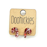 Glitter Candy Cane Christmas Studs