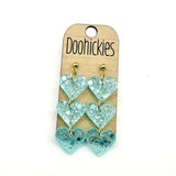 Pastel Shimmer Triple Heart Drops Collection - Valentines Earrings