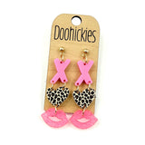 Kissy Trifecta Acrylic Valentines Earrings