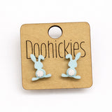 Pastel Floppy Ear Bunny Tail Stud Collection - Easter Earrings