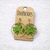 Round Shamrock Dangles - St. Patrick's Earrings