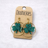 Round Shamrock Dangles - St. Patrick's Earrings