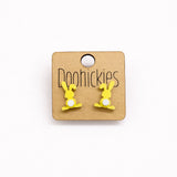 Pastel Floppy Ear Bunny Tail Stud Collection - Easter Earrings